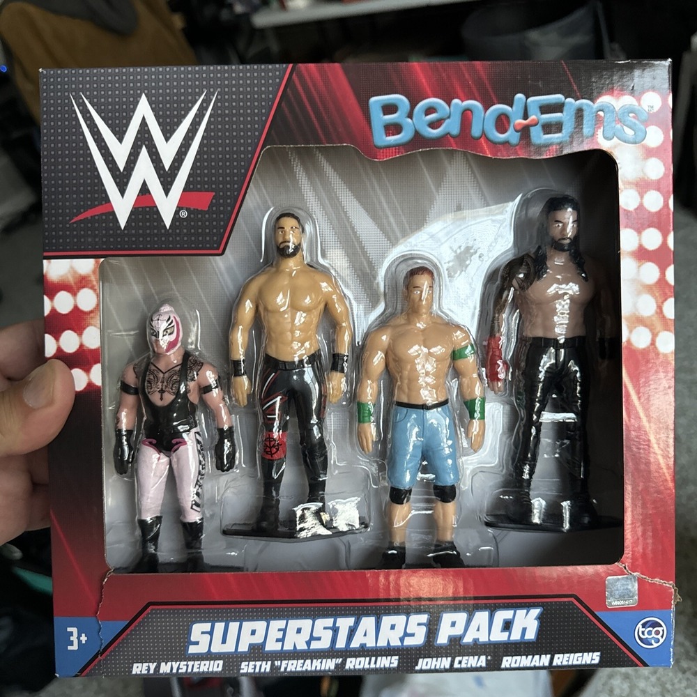 WWE Wrestling Bend-Ems 5-Inch Bendable Figure 4-Pack Superstars‎ Pack #Tshv
